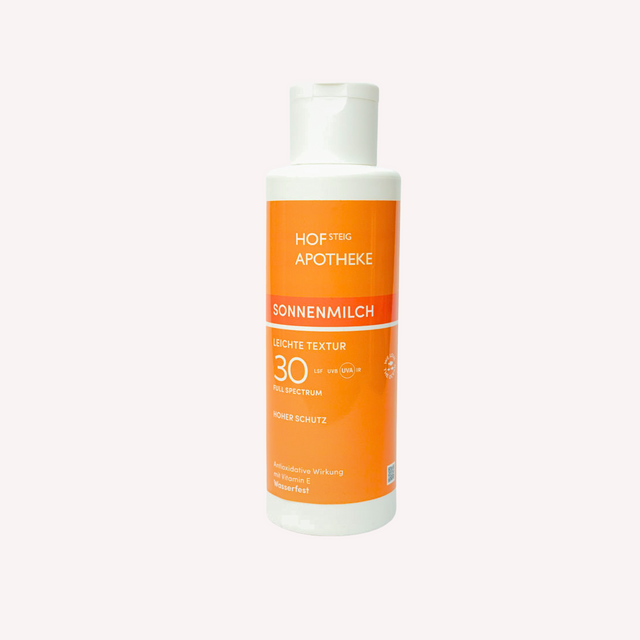Sonnenmilch LSF30 Leichte Textur mit Vitamin E - wasserfest (200 ml)